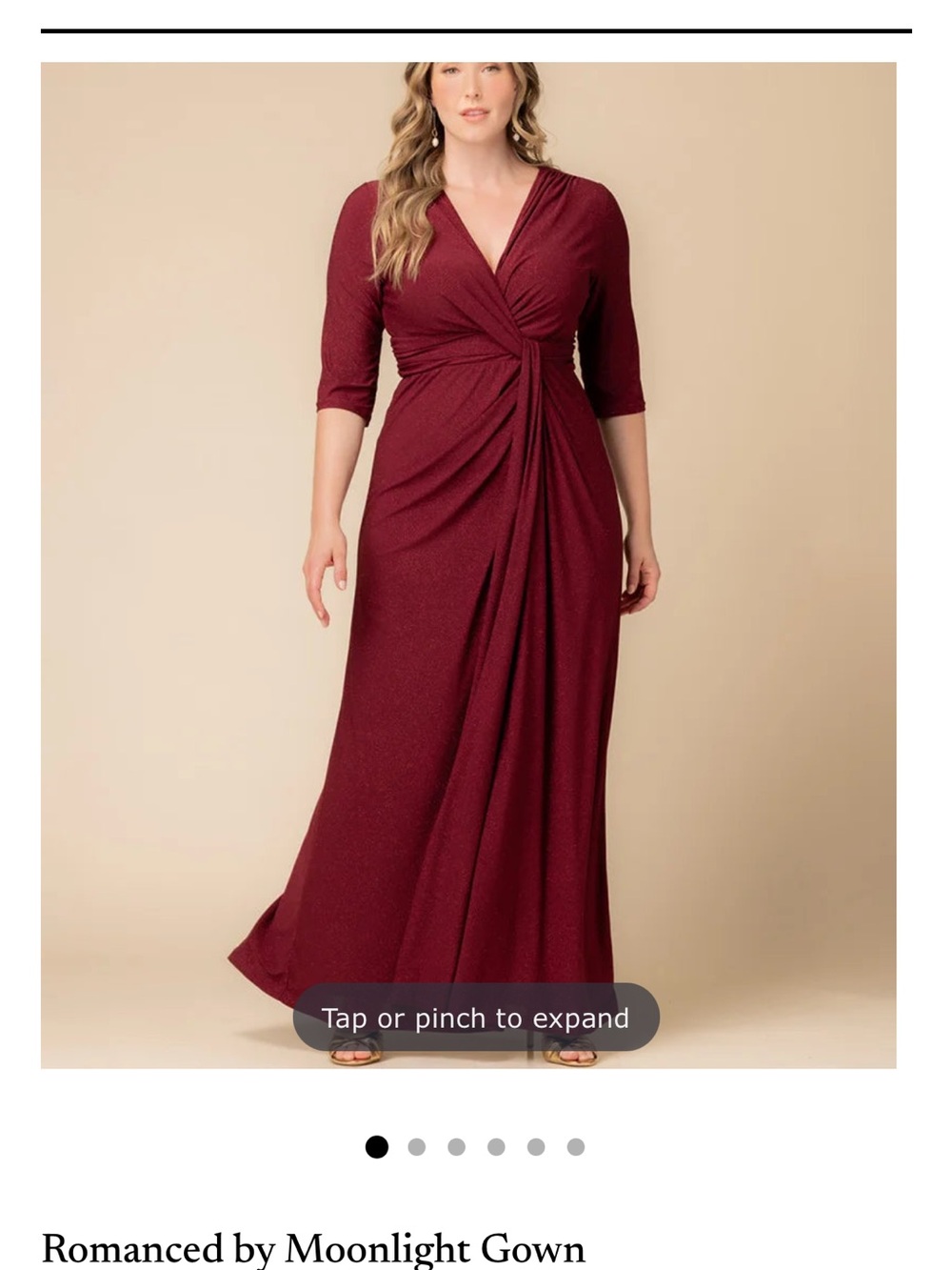 Kiyonna Burgundy Twist-Front Maxi Dress